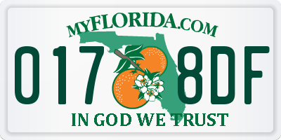 FL license plate 0178DF