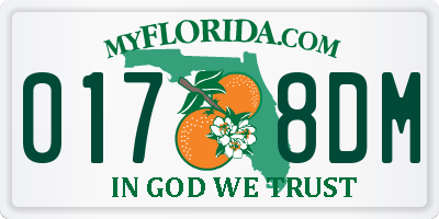 FL license plate 0178DM