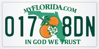 FL license plate 0178DN