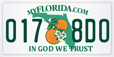 FL license plate 0178DO