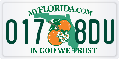 FL license plate 0178DU