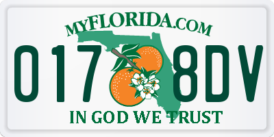 FL license plate 0178DV