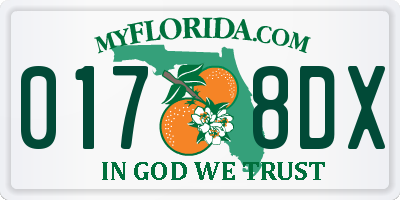 FL license plate 0178DX