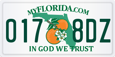 FL license plate 0178DZ