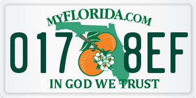 FL license plate 0178EF