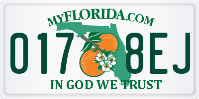 FL license plate 0178EJ