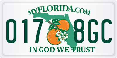 FL license plate 0178GC