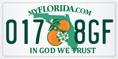 FL license plate 0178GF