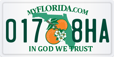 FL license plate 0178HA