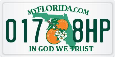 FL license plate 0178HP