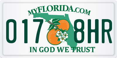 FL license plate 0178HR