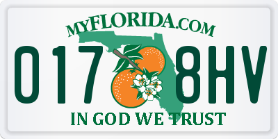 FL license plate 0178HV