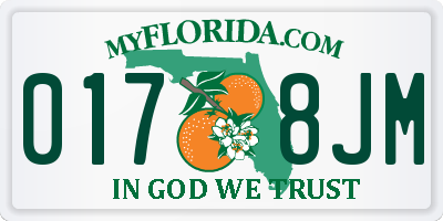 FL license plate 0178JM