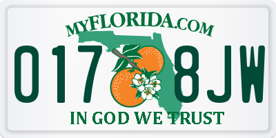 FL license plate 0178JW