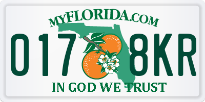 FL license plate 0178KR
