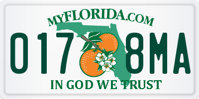 FL license plate 0178MA