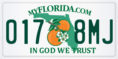FL license plate 0178MJ