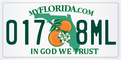 FL license plate 0178ML