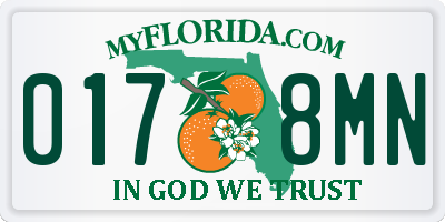 FL license plate 0178MN