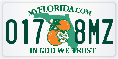 FL license plate 0178MZ