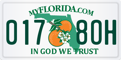 FL license plate 0178OH