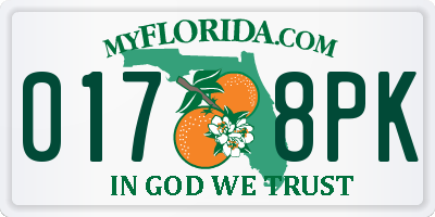 FL license plate 0178PK