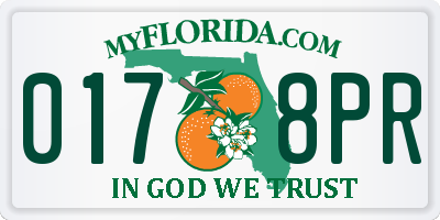 FL license plate 0178PR
