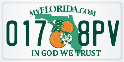 FL license plate 0178PV