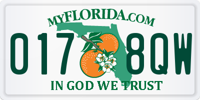 FL license plate 0178QW