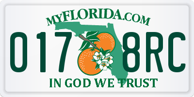 FL license plate 0178RC