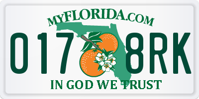 FL license plate 0178RK