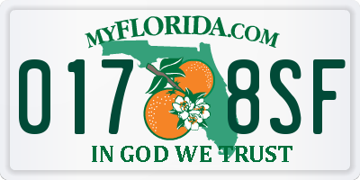 FL license plate 0178SF