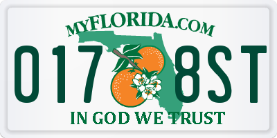 FL license plate 0178ST