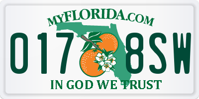 FL license plate 0178SW