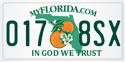 FL license plate 0178SX
