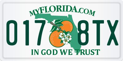 FL license plate 0178TX
