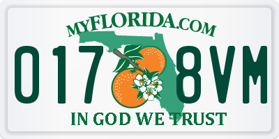 FL license plate 0178VM