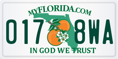 FL license plate 0178WA