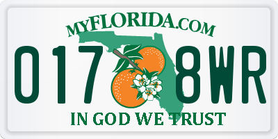 FL license plate 0178WR