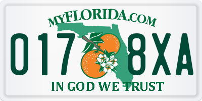 FL license plate 0178XA