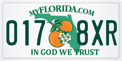 FL license plate 0178XR