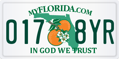 FL license plate 0178YR