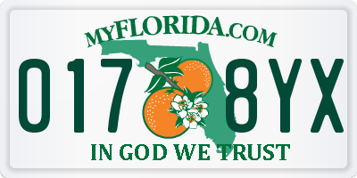 FL license plate 0178YX