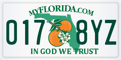 FL license plate 0178YZ