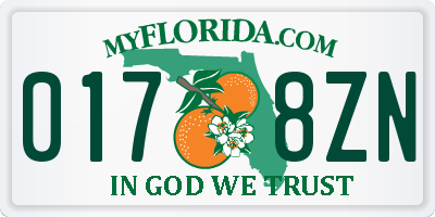 FL license plate 0178ZN