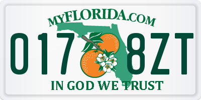 FL license plate 0178ZT
