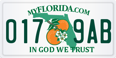 FL license plate 0179AB