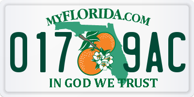 FL license plate 0179AC