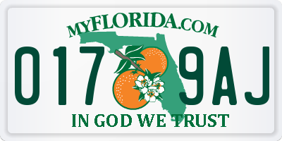 FL license plate 0179AJ