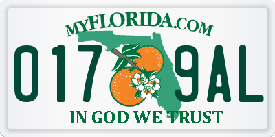 FL license plate 0179AL